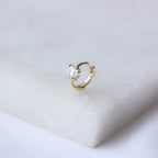 Piercing hélix rond minuscule en or 9 carats avec zircones cubiques de 3,5 mm et créole de 7 mm, calibre 26