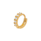 Piercing créole hélix en or 9 carats avec minuscule pavé de zircones cubiques de 8 mm, calibre 26