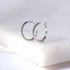 Boucles d'oreilles créoles torsadées en or blanc 9 carats de 11 mm