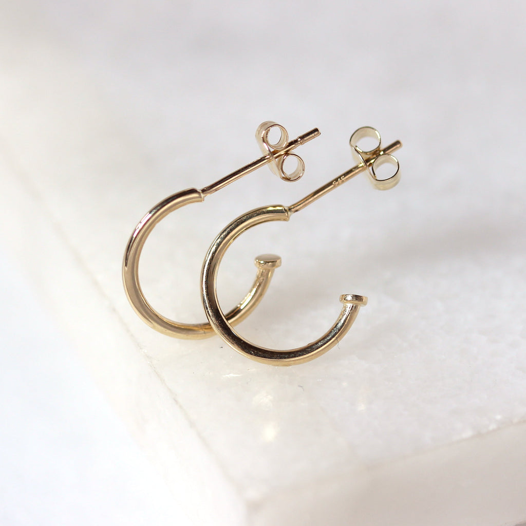 Boucles d'oreilles créoles ouvertes en or 9 carats de 11 mm