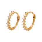Boucles d'oreilles créoles en or 9 carats serties de griffes et zircones cubiques de 12 mm