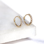 Boucles d'oreilles créoles en or 9 carats serties de griffes et zircones cubiques de 12 mm