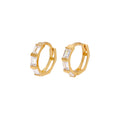 Boucles d'oreilles créoles Huggie en or 9 carats serties de zircones cubiques de 10 mm