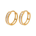 Boucles d'oreilles créoles Huggie de 12 mm en or 9 carats avec zircones cubiques princesse