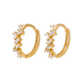 Boucles d'oreilles créoles en or 9 carats serties de zircones cubiques de 12 mm