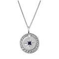 Collier médaillon étoile en argent sterling avec saphir et zircone cubique, 35,6 à 81,3 cm