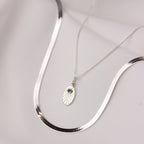 Collier chaîne à chevrons plats en argent sterling de 45 à 50 cm