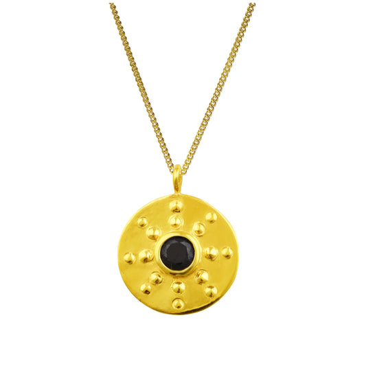Collier en argent sterling plaqué or avec zircones cubiques noires de 35 à 81 cm