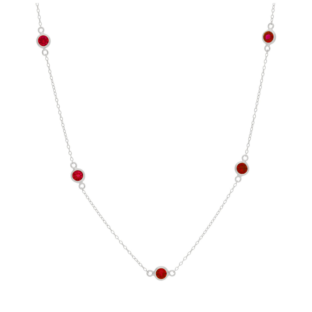 Collier en argent sterling avec plusieurs grenats et zircones cubiques, pierre de naissance de janvier