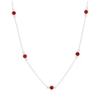 Collier en argent sterling avec plusieurs grenats et zircones cubiques, pierre de naissance de janvier