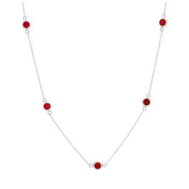 Collier en argent sterling avec plusieurs grenats et zircones cubiques, pierre de naissance de janvier