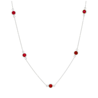 Collier en argent sterling avec plusieurs grenats et zircones cubiques, pierre de naissance de janvier