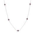 Collier en argent sterling avec améthyste et zircone cubique, pierre de naissance de février