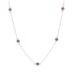 Collier en argent sterling avec améthyste et zircone cubique, pierre de naissance de février