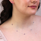 Collier en argent sterling avec améthyste et zircone cubique, pierre de naissance de février