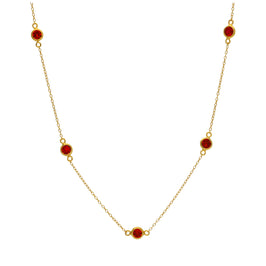 Collier en argent sterling plaqué or avec pierre de naissance en grenat et zircone cubique