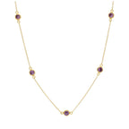 Collier en argent sterling plaqué or avec pierre de naissance en améthyste et zircone cubique