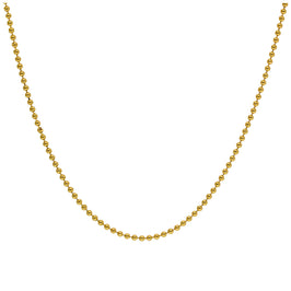 Chaîne à billes en argent sterling plaqué or de 1 mm, 40 cm