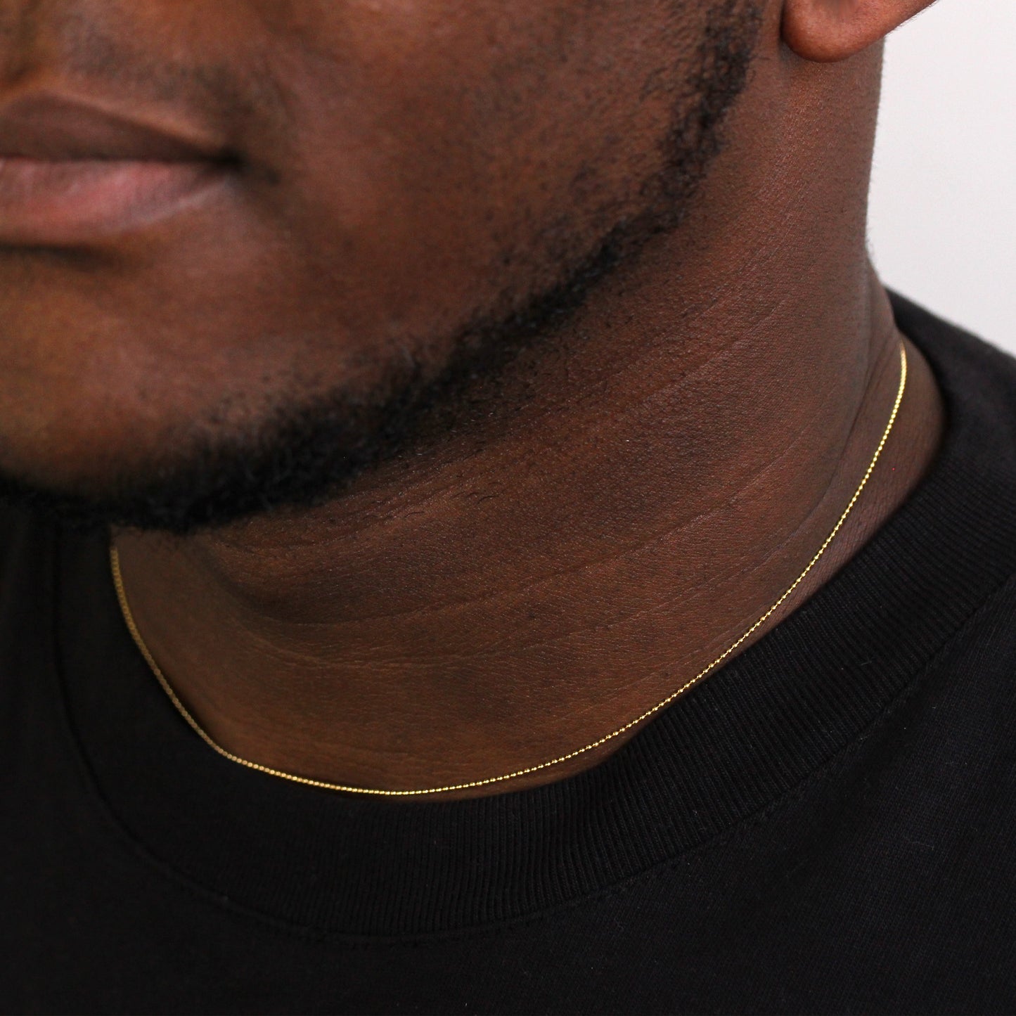 Chaîne à billes en argent sterling plaqué or de 1 mm, 45 cm