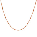 Chaîne à billes en argent sterling plaqué or rose de 1 mm, 45 cm