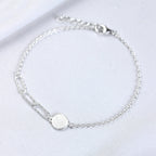 Bracelet à maillons longs en argent sterling brossé et gravable