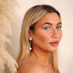 Boucles d'oreilles pendantes en argent sterling avec perles d'eau douce baroques