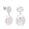 Grandes boucles d'oreilles pendantes en argent sterling avec perles d'eau douce baroques
