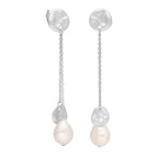 Boucles d'oreilles pendantes en argent sterling avec perles d'eau douce baroques