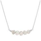 Collier en argent sterling avec 5 perles baroques d'eau douce, 50,8 cm et 5,1 cm