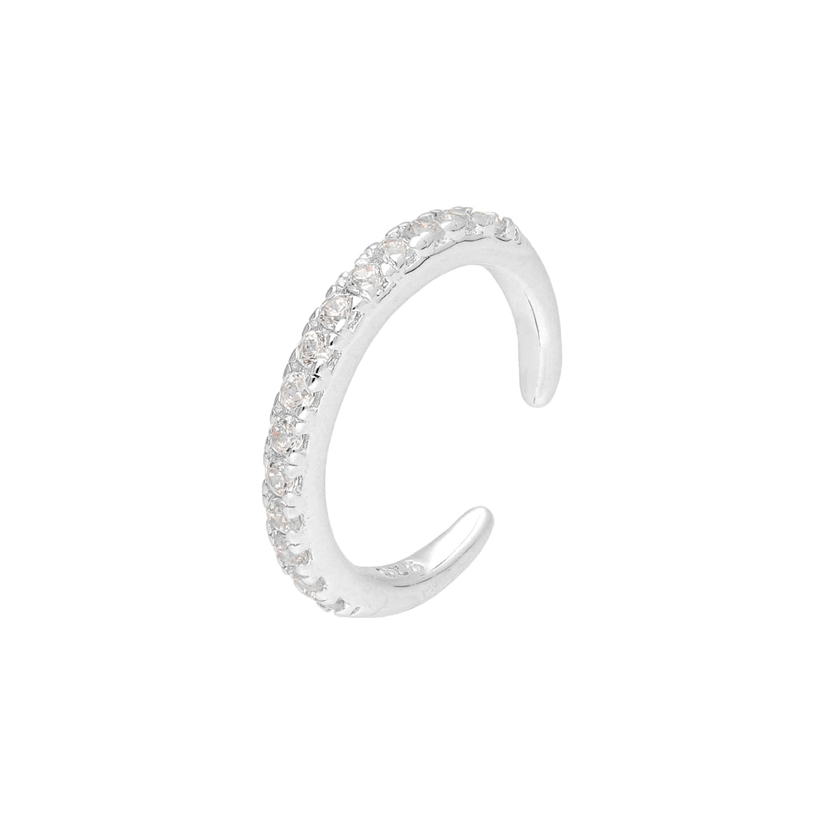 Manchette d'oreille en argent sterling sertie de zircons cubiques