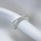 Boucle d'oreille double croix en argent sterling avec zircones cubiques transparents