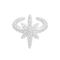 Boucle d'oreille en argent sterling avec pavé de zircones cubiques et étoile