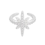 Boucle d'oreille en argent sterling avec pavé de zircones cubiques et étoile