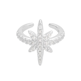 Boucle d'oreille en argent sterling avec pavé de zircones cubiques et étoile