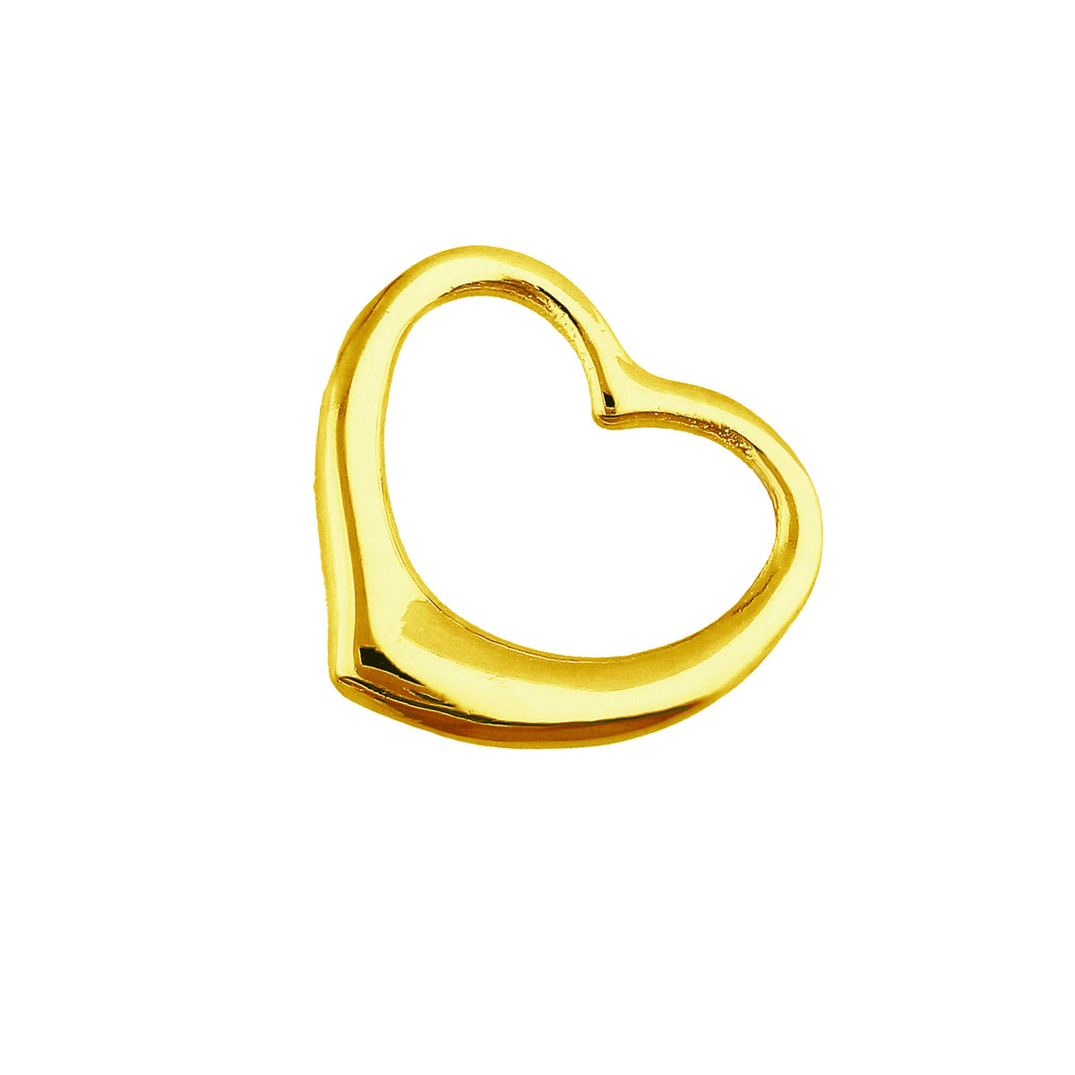Pendentif en forme de cœur flottant en argent sterling plaqué or