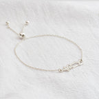 Bracelet personnalisé en argent sterling avec nom multilingue