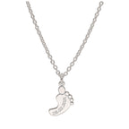 Collier personnalisé en argent sterling avec nom de pied de bébé, 40 à 61 cm