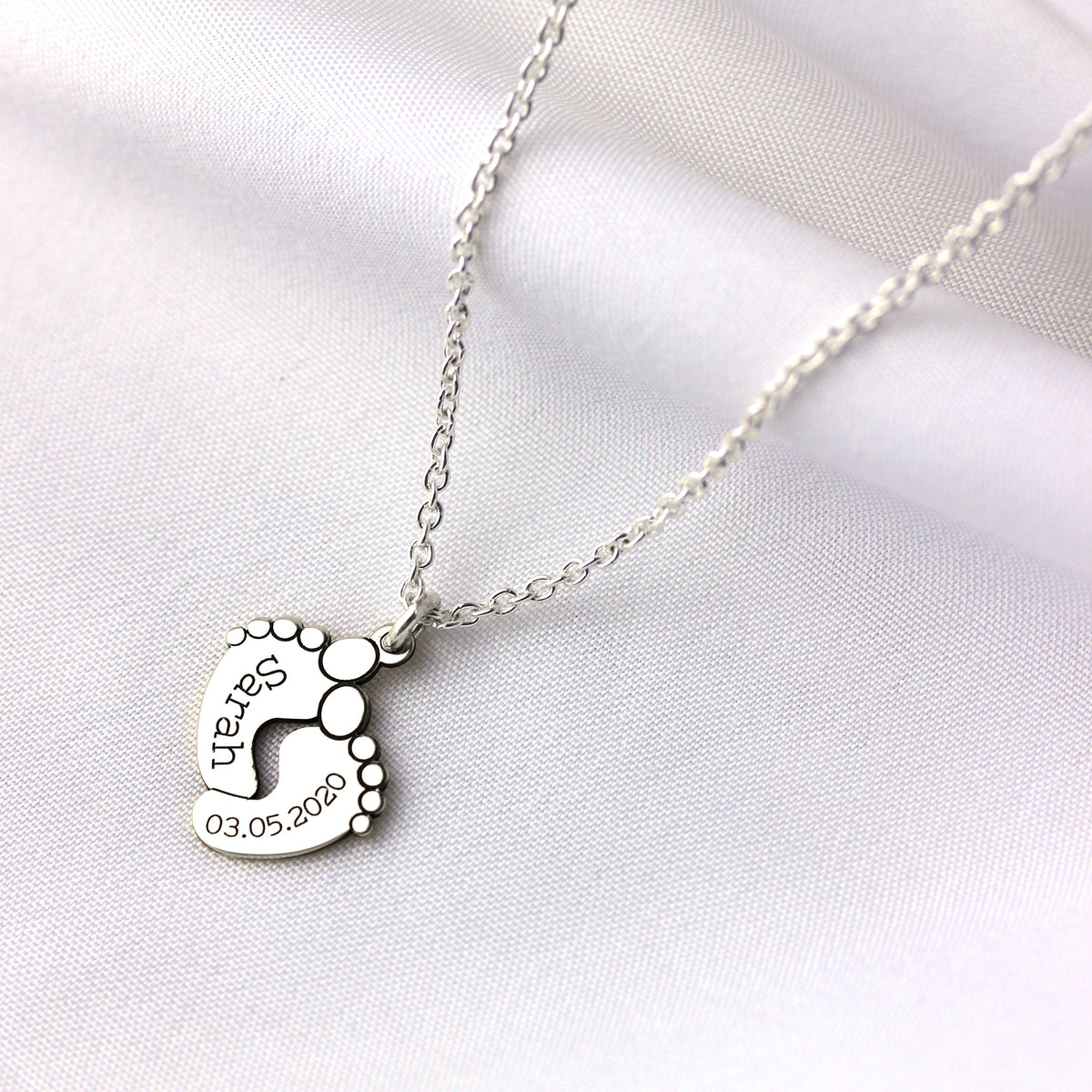 Collier personnalisé en argent sterling avec nom de bébé (40 à 60 cm)