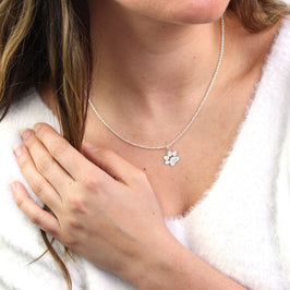 Collier personnalisé en argent sterling avec nom de patte