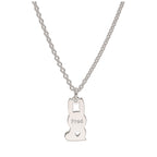 Collier personnalisé en argent sterling avec nom de lapin, 40 à 61 cm