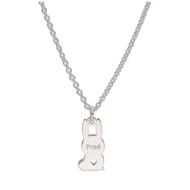 Collier personnalisé en argent sterling avec nom de lapin, 40 à 61 cm