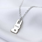 Collier personnalisé en argent sterling avec nom de lapin, 40 à 61 cm