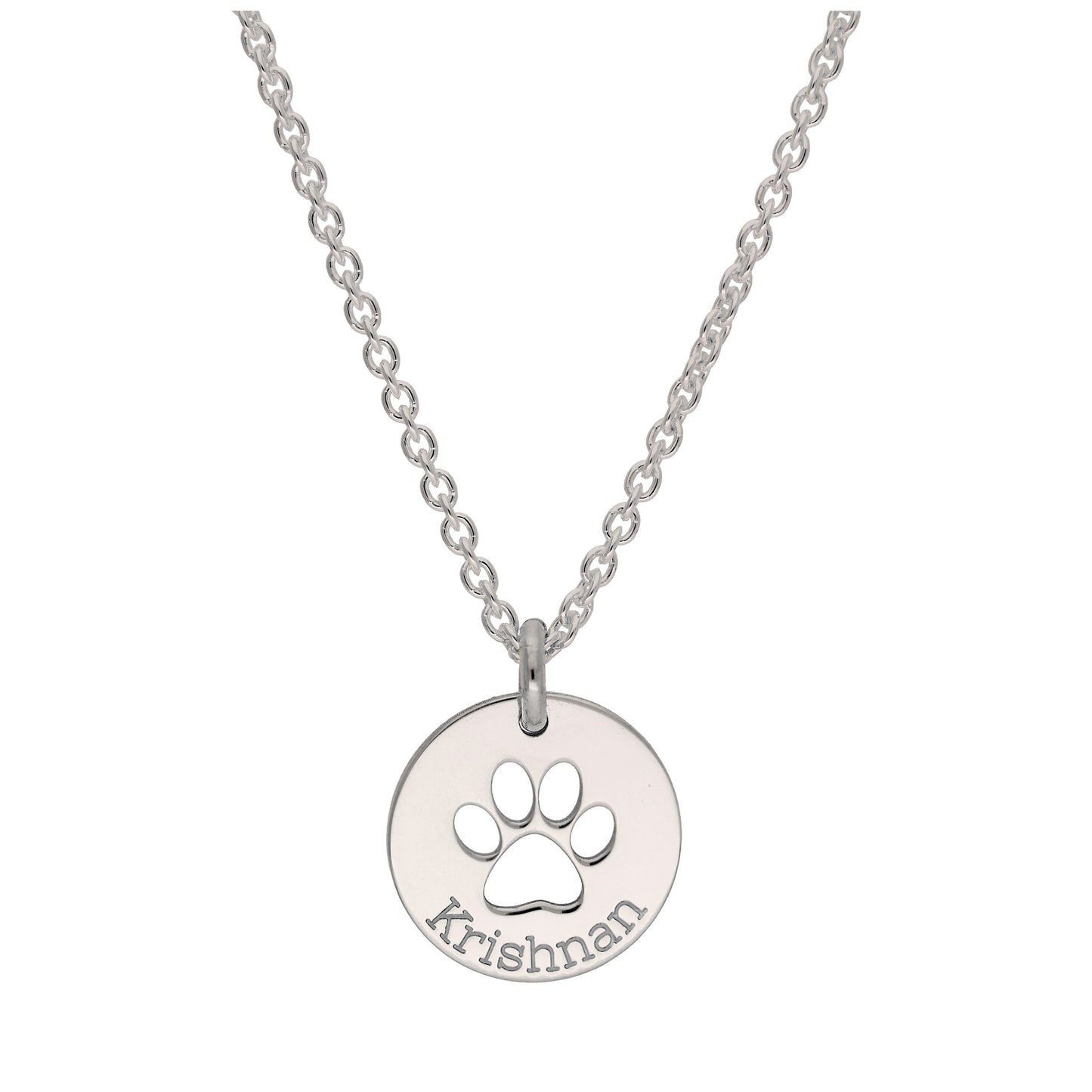 Collier rond personnalisé en argent sterling avec patte