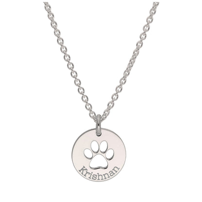 Collier rond personnalisé en argent sterling avec patte