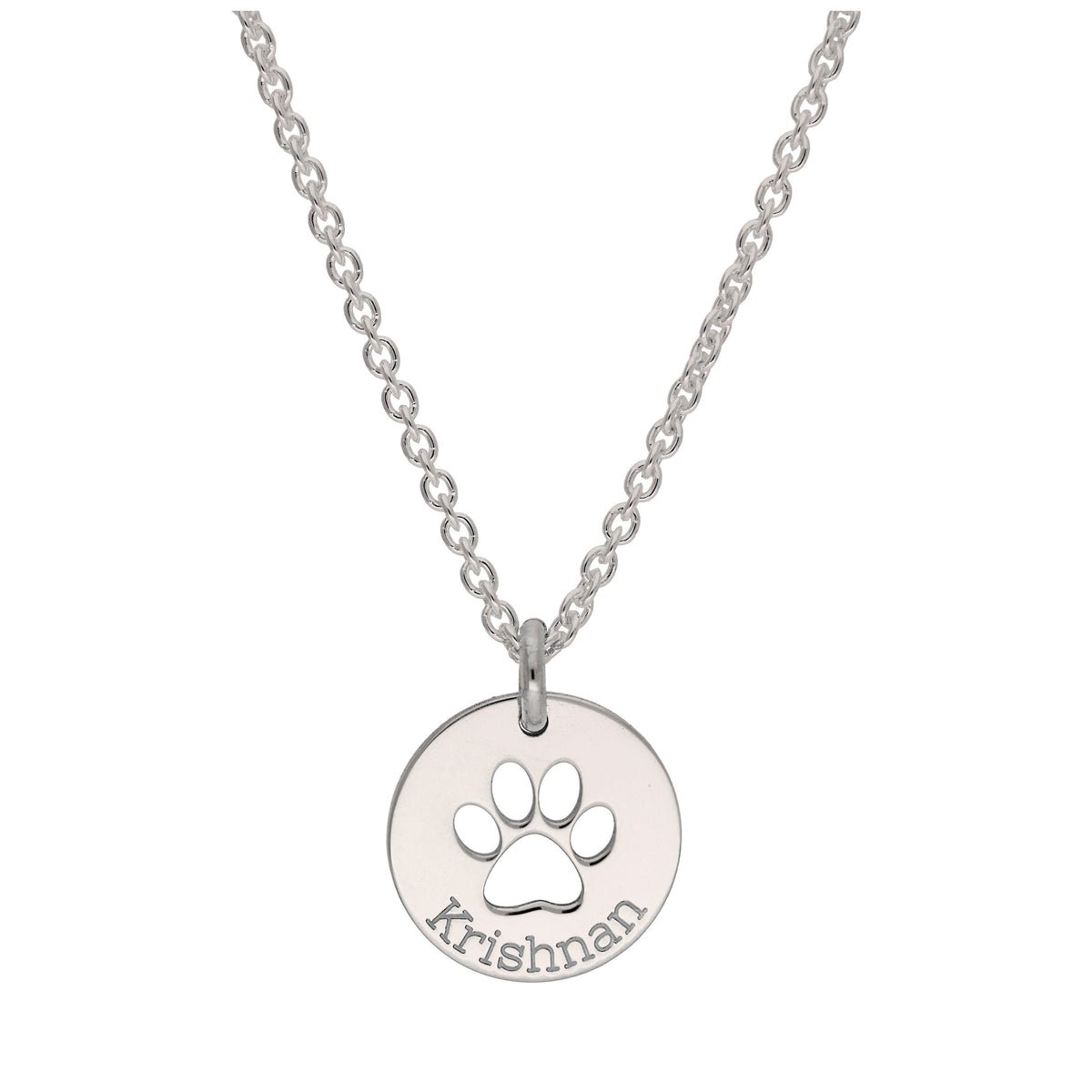 Collier rond personnalisé en argent sterling avec patte