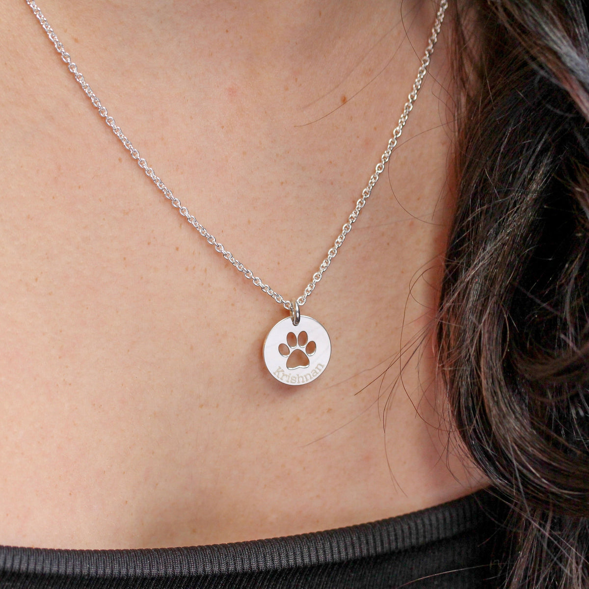 Collier rond personnalisé en argent sterling avec patte