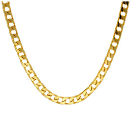 Collier gourmette en argent sterling plaqué or taille diamant 40 à 45 cm