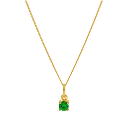 Collier en argent sterling plaqué or avec émeraude et zircone cubique (40,6 cm et 5 cm)