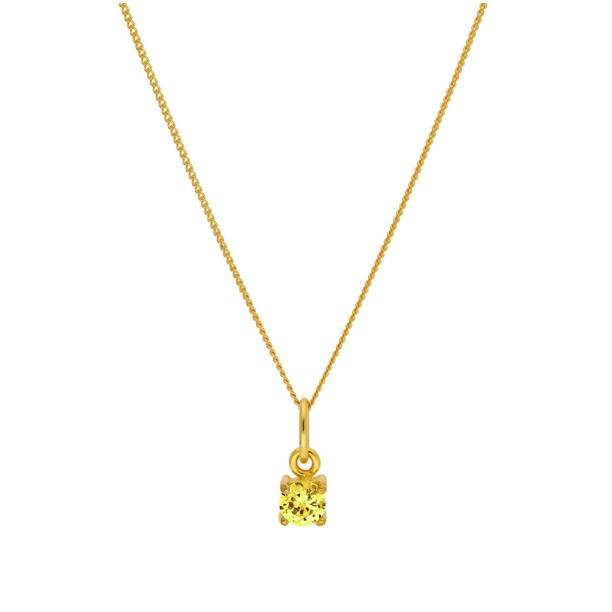 Collier en argent sterling plaqué or avec citrine et zircone cubique 40,6 cm + 5 cm