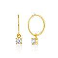 Boucles d'oreilles créoles en argent sterling plaqué or et zircones cubiques April 12 mm
